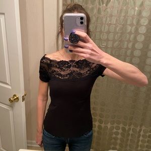 😀H&M Black Lace Shirt